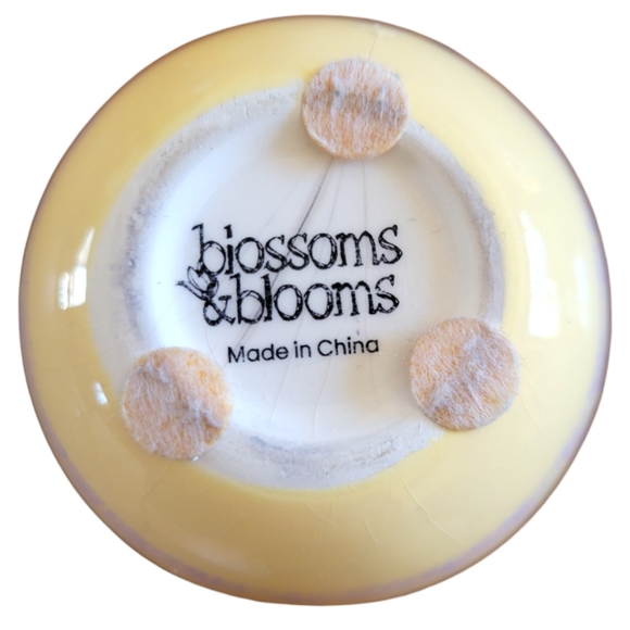 Vtg Blossoms & Blooms Ceramic Christmas Egg Shaped Candle Holder - Picture 7 of 8